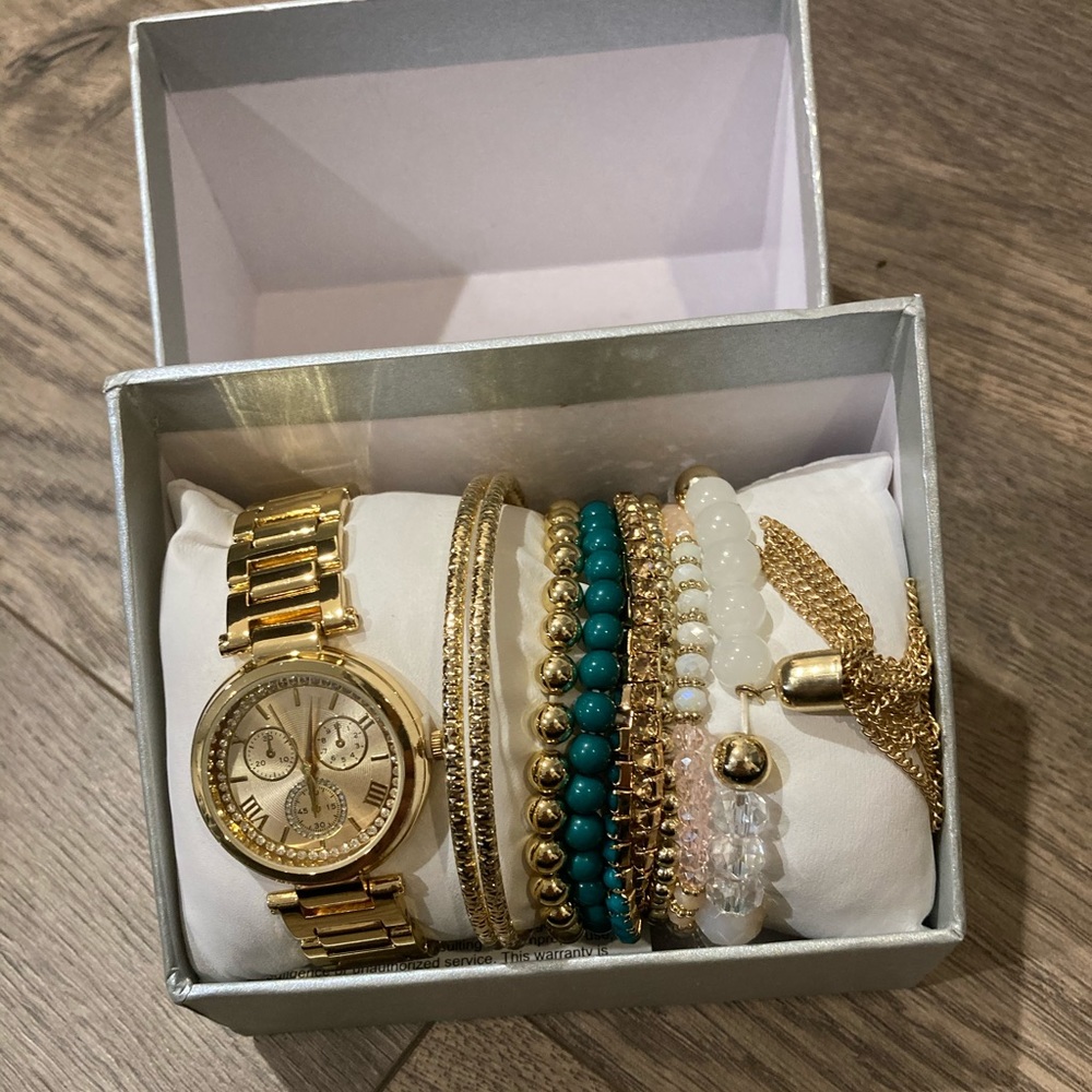 9 bracelets and 1 watch